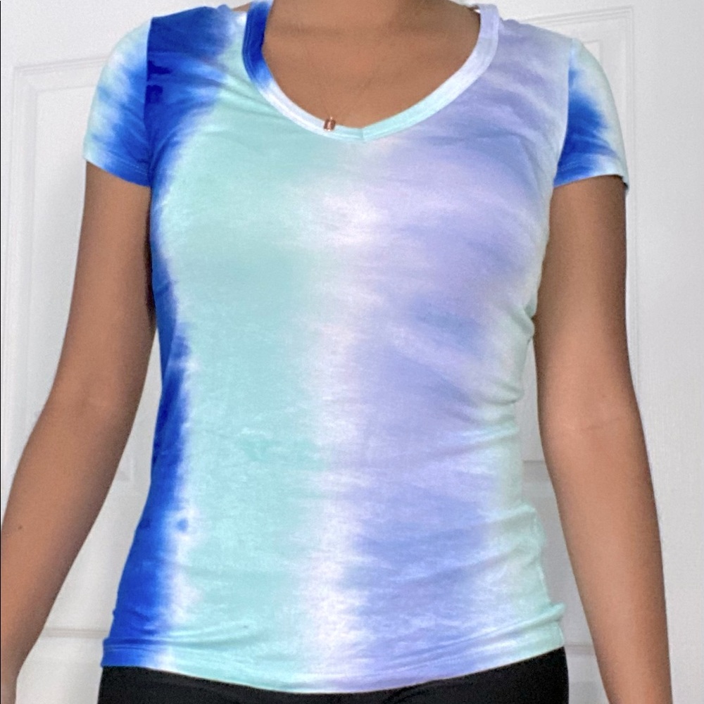 dark blue/mint/sky blue top!!